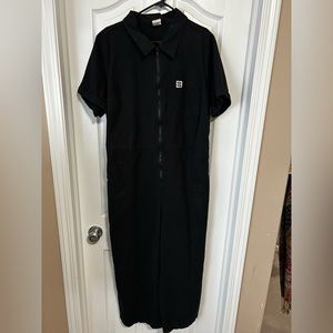 Lucy & Yak Ragan boilersuit, black, size UK 20